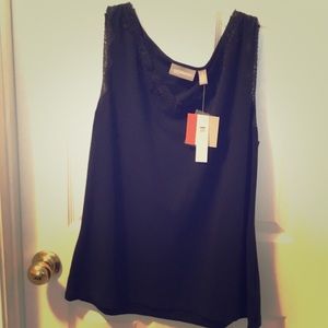 Black tank with lace details